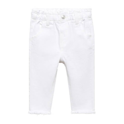 Mango Kids straight fit broek wit Jeans Meisjes Katoen Effen - 110