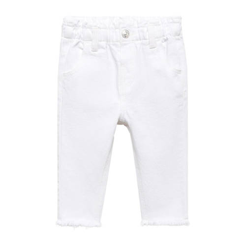 Mango Kids straight fit broek wit Jeans Meisjes Katoen Effen