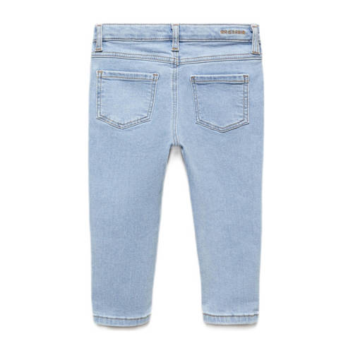 Mango Kids straight fit jeans changeant blauw Meisjes Katoen Effen 104
