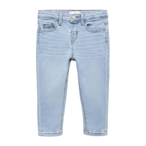 Mango Kids straight fit jeans changeant blauw Meisjes Katoen Effen