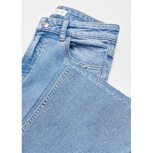 Mango Kids flared jeans lichtblauw Meisjes Denim Effen 152(XXS)