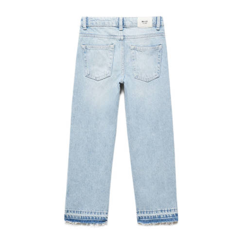 Mango Kids straight fit jeans changeant blauw Meisjes Denim Effen 128