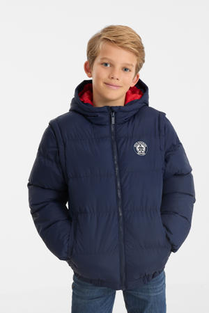 2 in 1 winterjas donkerblauw