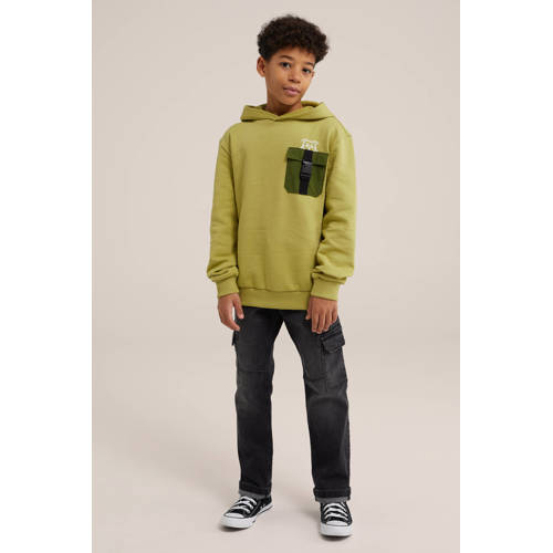 WE Fashion Blue Ridge hoodie groen Sweater Effen 110 116