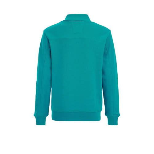 WE Fashion Salty Dog sweater met printopdruk blauwgroen Printopdruk 110 116