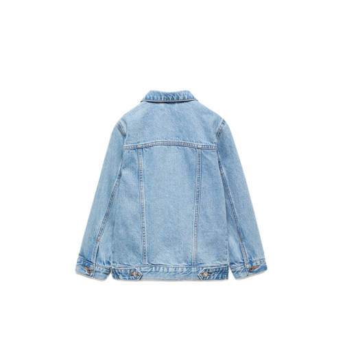 Mango Kids spijkerjas light blue denim Blauw Effen 116