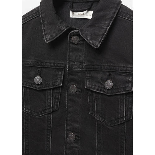 Mango Kids spijkerjas black denim Zwart Effen 116