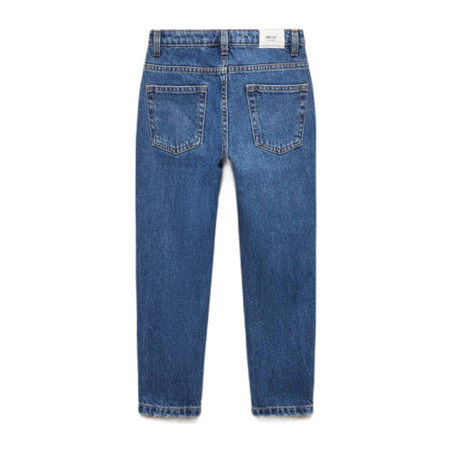 Mango Kids straight fit jeans changeant blauw Jongens Katoen Effen 116