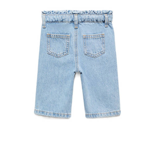 Mango Kids straight fit jeans light blue denim Blauw Effen 104
