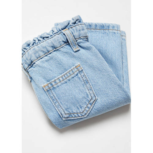 Mango Kids straight fit jeans light blue denim Blauw Effen 86