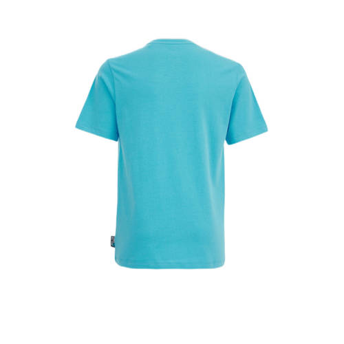 WE Fashion T-shirt met printopdruk brisk blue Blauw Jongens Katoen Ronde hals 170 176