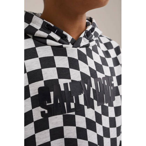 WE Fashion hoodie met grafische print zwart wit Sweater Grafisch 110 116