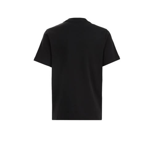 WE Fashion T-shirt zwart Jongens Katoen Ronde hals Effen 92