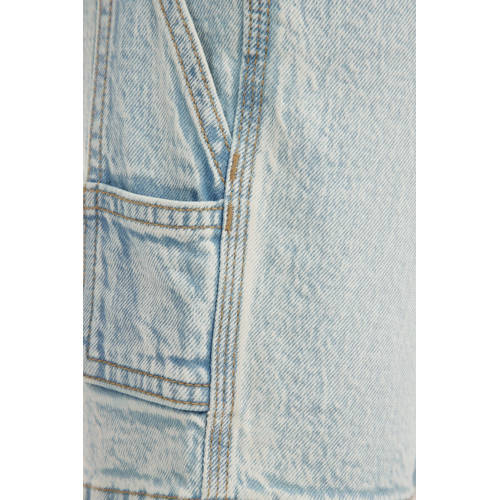 WE Fashion carpenter denim short Korte broek Blauw Effen 158