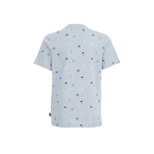 WE Fashion T-shirt met all over print blauw Jongens Katoen Ronde hals All over print 170 176