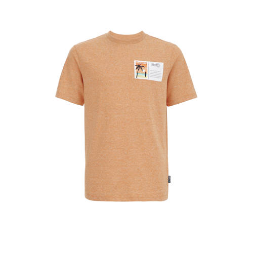 WE Fashion T-shirt met printopdruk oranje Jongens Katoen Ronde hals Printopdruk - 110/116