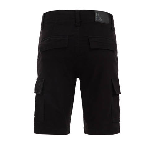 WE Fashion tapered fit cargo short zwart Korte broek Jongens Katoen Effen 104