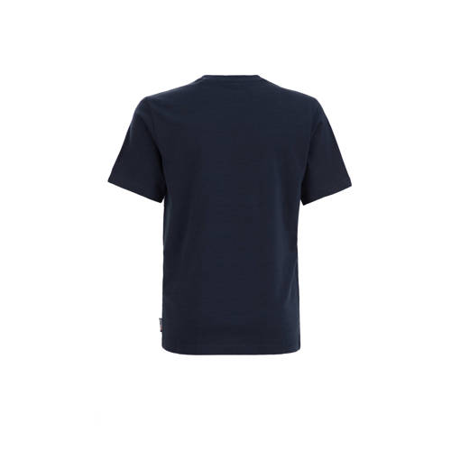 WE Fashion T-shirt met printopdruk royal navy Blauw Jongens Katoen Ronde hals 170 176