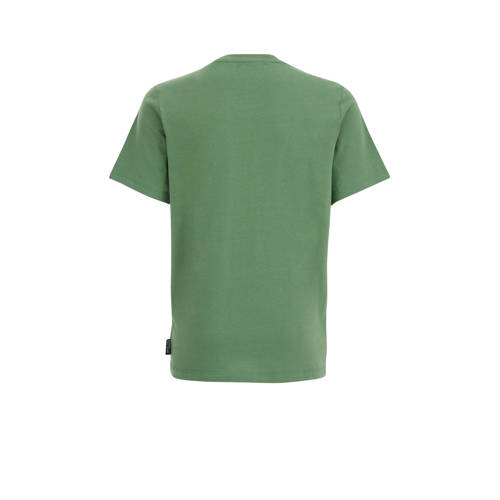 WE Fashion T-shirt met printopdruk groen Jongens Katoen Ronde hals Printopdruk 146 152