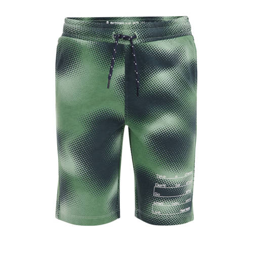 WE Fashion dip-dye slim fit sweatshort groen Jongens Katoen Dip-dye