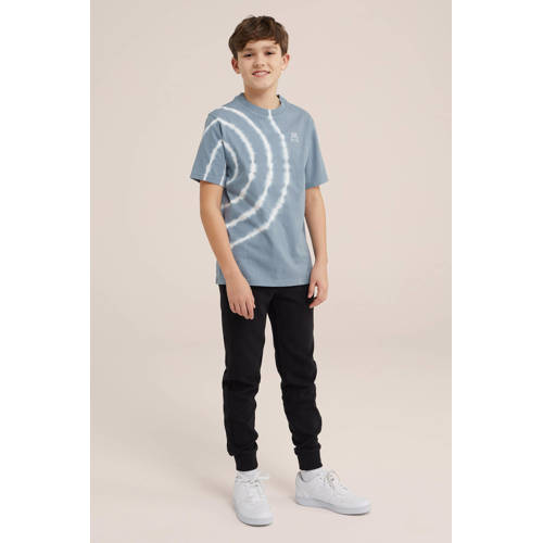 WE Fashion T-shirt met all over print blauw Jongens Katoen Ronde hals All over print 110 116