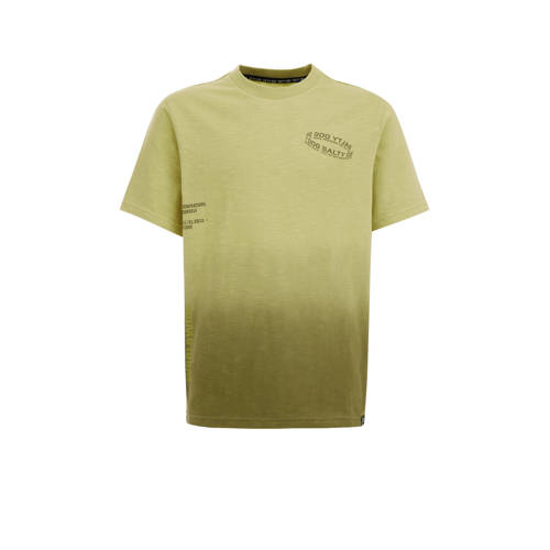 WE Fashion T-shirt met backprint groen Jongens Katoen Ronde hals Backprint