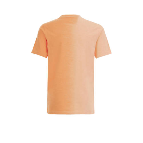 WE Fashion T-shirt met tekst oranje Jongens Katoen Ronde hals Tekst 92