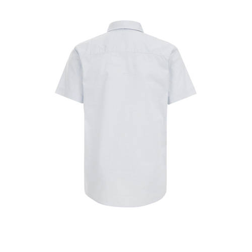 WE Fashion overhemd met vlinderstrik wit Blauw Jongens Katoen Klassieke kraag 110 116