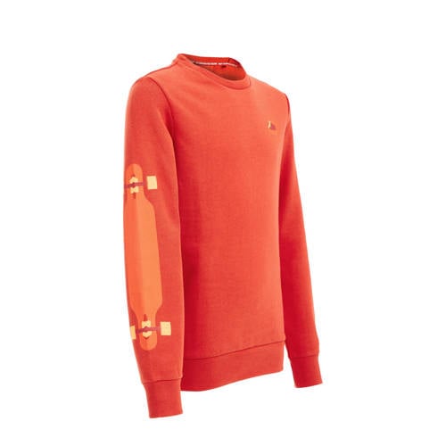 WE Fashion sweater met printopdruk rood Printopdruk 98 104