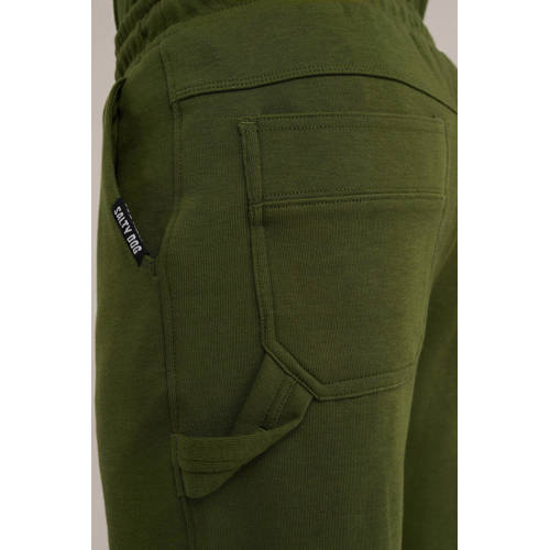 WE Fashion slim fit cargo short groen Korte broek Jongens Katoen Effen 110
