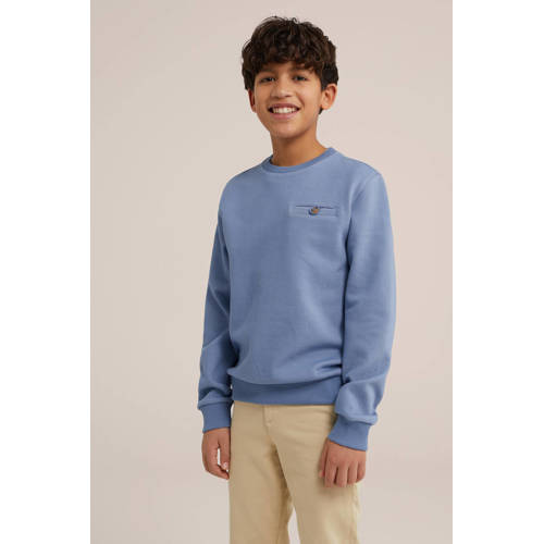 WE Fashion sweater lichtblauw Effen 110 116 | Sweater van