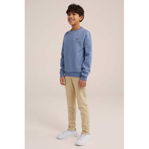 WE Fashion sweater lichtblauw Effen 98 104 | Sweater van