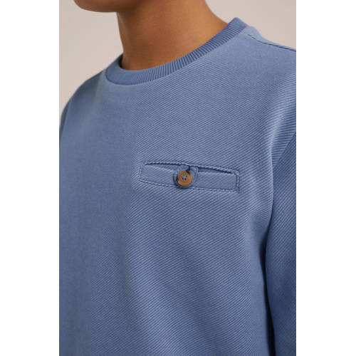 WE Fashion sweater lichtblauw Effen 110 116 | Sweater van