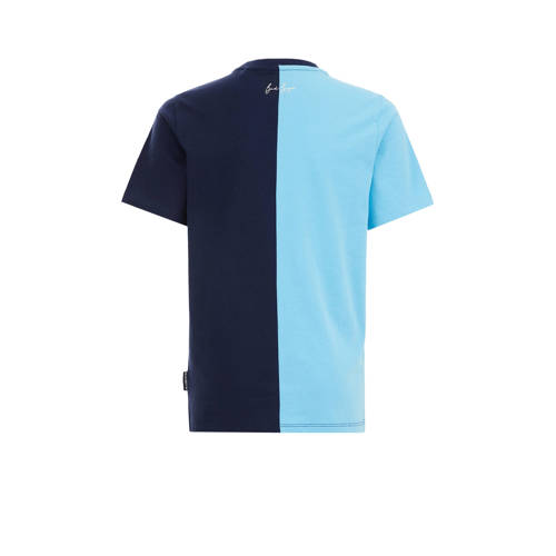 WE Fashion T-shirt blauw Jongens Katoen Ronde hals Meerkleurig 98 104