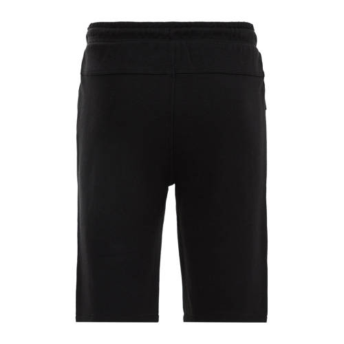 WE Fashion slim fit sweatshort zwart Effen 110 | Sweatshort van