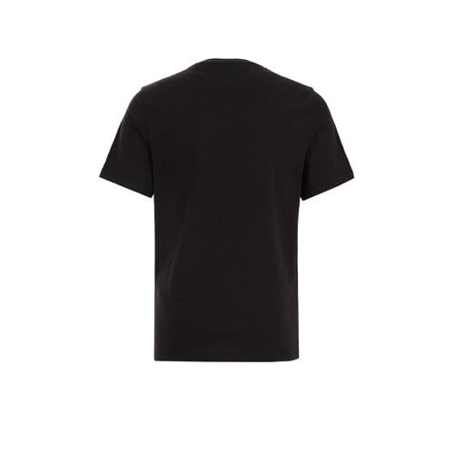 WE Fashion T-shirt zwart Jongens Biologisch katoen Ronde hals Effen 170 176