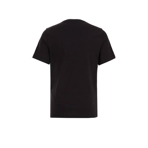 WE Fashion T-shirt zwart Jongens Biologisch katoen Ronde hals Effen 170 176