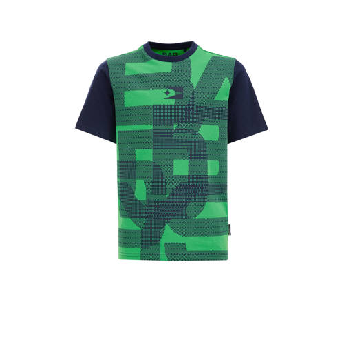 WE Fashion T-shirt met printopdruk groen Jongens Katoen Ronde hals Printopdruk
