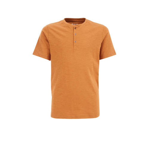 WE Fashion T-shirt oranje Jongens Katoen Ronde hals Effen