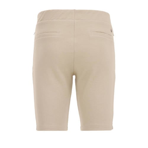 WE Fashion slim fit sweatshort sand Beige Jongens Polyester Effen 98