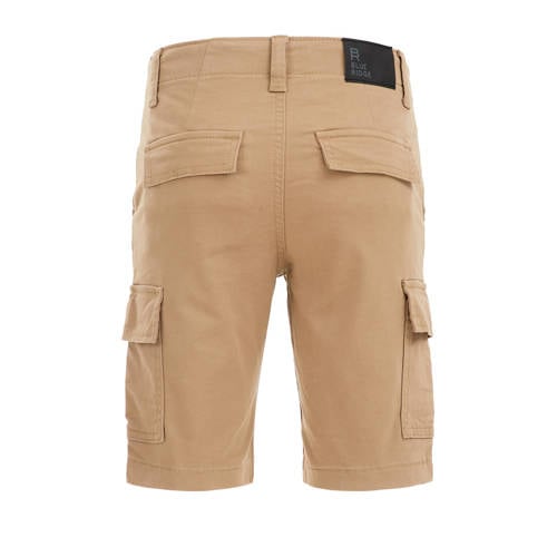 WE Fashion tapered fit cargo short dark wet sand Korte broek Bruin Jongens Katoen 92