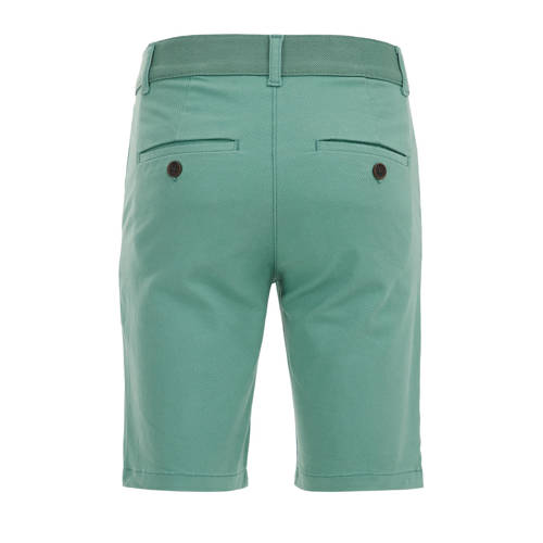 WE Fashion slim fit bermuda groen Korte broek Jongens Stretchkatoen Effen 98