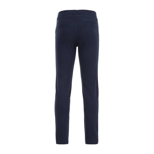 WE Fashion slim fit broek donkerblauw Jongens Katoen Effen 104