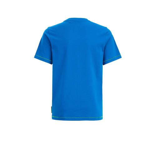 WE Fashion T-shirt met printopdruk blauw Jongens Katoen Ronde hals Printopdruk 110 116