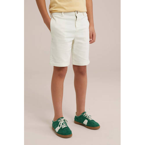 WE Fashion tapered fit chino short Korte broek Ecru Jongens Katoen Effen 98