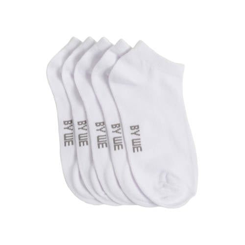 WE Fashion enkelsokken - set van 5 wit Sneakersokken Jongens Katoen Effen - maat 39/42 afbeelding