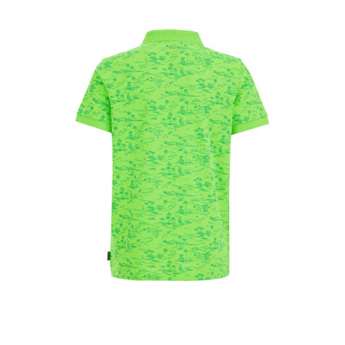 WE Fashion polo met all over print groen Jongens Polyester Polokraag All over print 110 116