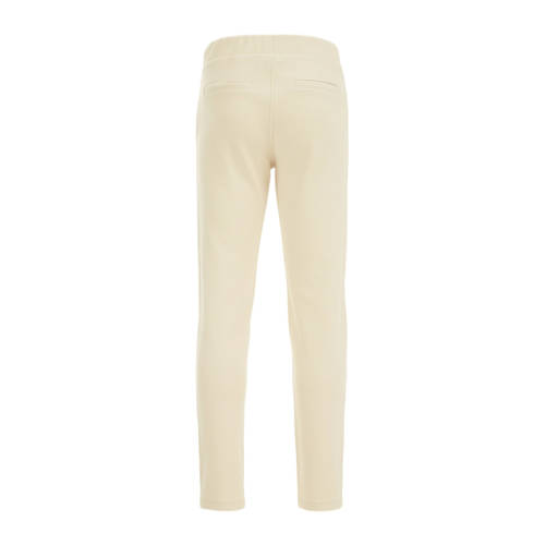 WE Fashion slim fit broek beige Jongens Katoen Effen 104