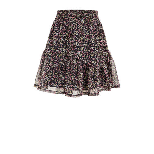 WE Fashion gebloemde rok multicolor Meisjes Gerecycled polyester Bloemen 92