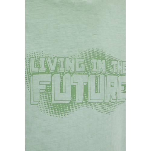 WE Fashion T-shirt met printopdruk ivy green Groen Jongens Katoen Ronde hals 158 164